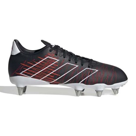 Scarpa da rugby Kakari Elite SG con Tacchetti Terreno Morbido Rosso e Nero - Adidas
