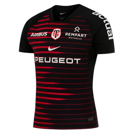 Maglia rugby Stade Toulousain casa Nike nero strisce rosse 2026-27