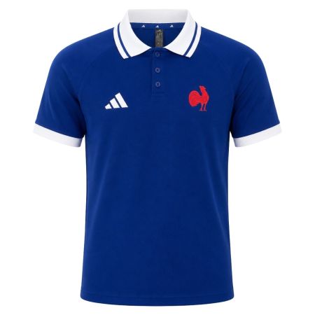 Polo Travel Francia XV donna blu Mystery Ink Adidas vista frontale