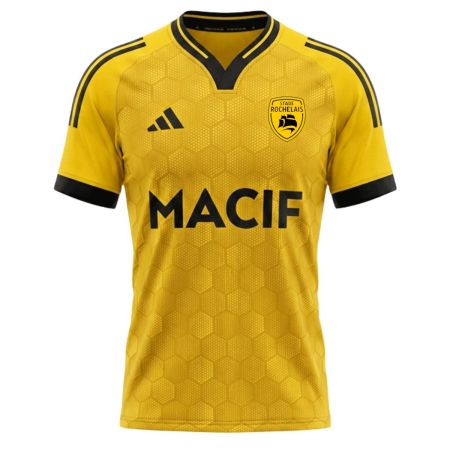 Maglia da rugby bambino Stade Rochelais trasferta gialla Adidas 2026/27