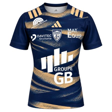 Maglia rugby Colomiers trasferta 2026-2027 Adidas bianco blu