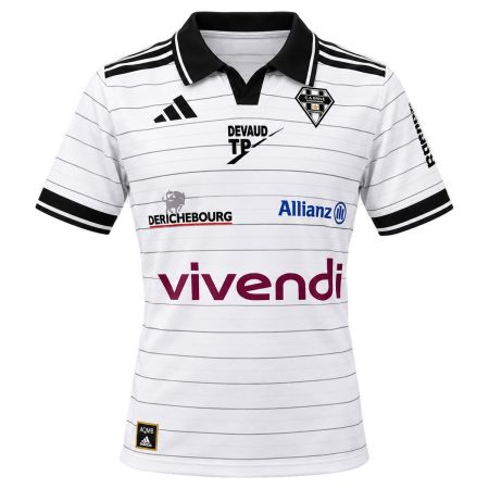 Maglia da rugby bianca bambino CA Brive 2026 2027 Adidas fronte
