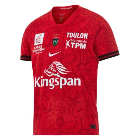 Maglia rossa RCT Tolone 2026-2027 Nike Stadium vista anteriore