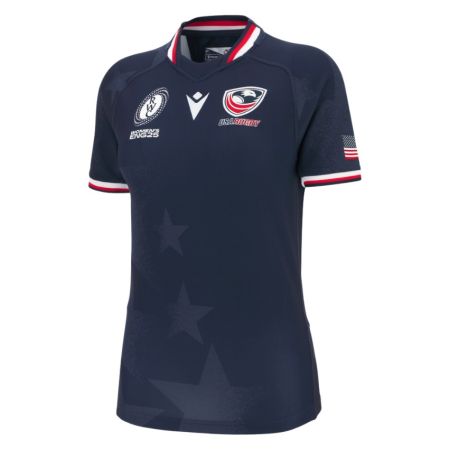 Maglia da rugby femminile USA Coppa del Mondo 2025 Casa Blu – Macron