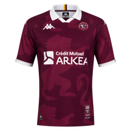 Maglia rugby UBB home 2026 Kappa bordò bianco motivo leone