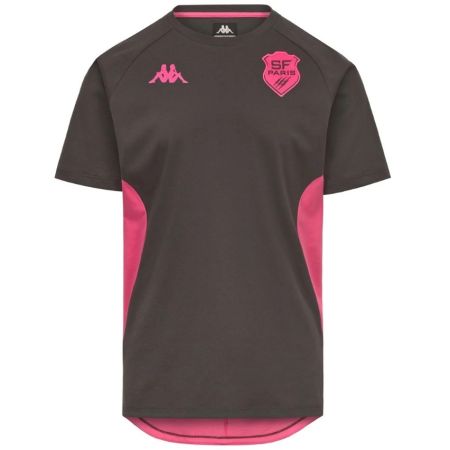 T-shirt uscita rugby Stade Français grigia rosa Kappa Millido 2