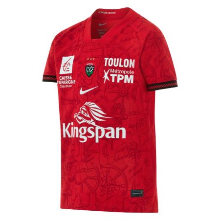 Maglia home bambino RC Toulon 2026-2027 rossa Nike vista frontale