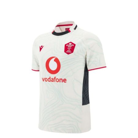 Maglia da Rugby Replica Bambino Galles Trasferta Bianca 2025-2026 - Macron