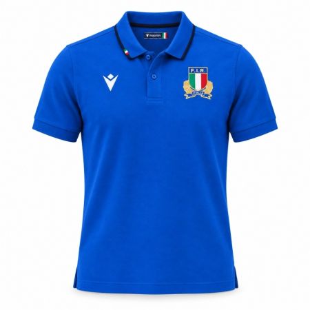 Maglia rugby Italia junior 2026/27 Macron blu Azzurro vista frontale