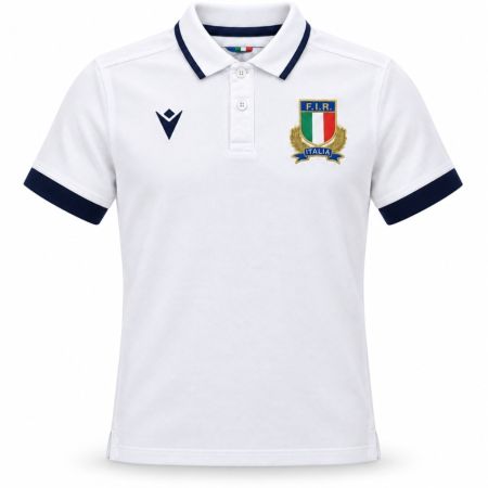 Maglia rugby Italia trasferta junior bianca Macron 2026-2027