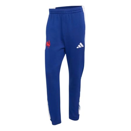 Pantalone viaggio Francia Rugby adidas blu marino cotone french terry vista frontale