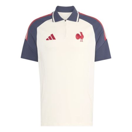 Polo Rugby Francia Adidas FFR Allenamento 2027 Cream White