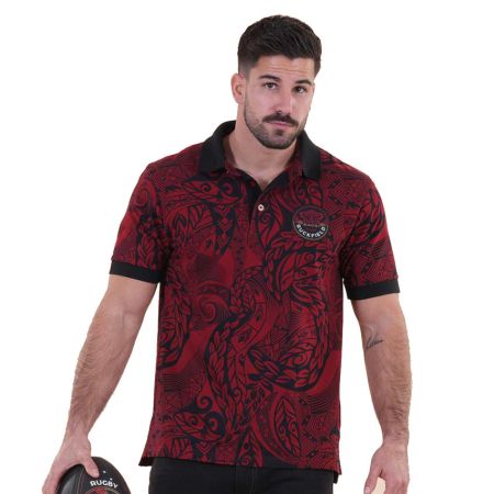 Polo Rugby Maniche Corte Stampa Maori - Ruckfield
