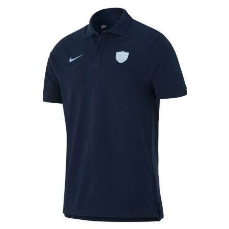 Polo piqué rugby Racing 92 Nike blu marino uomo