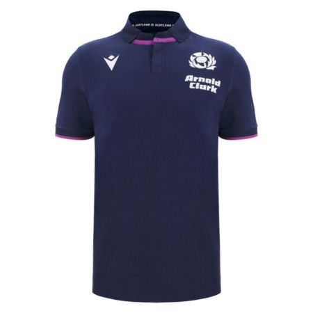Polo da Rugby in Cotone Scozia Casa Blu Marino 2025/2026 - Macron