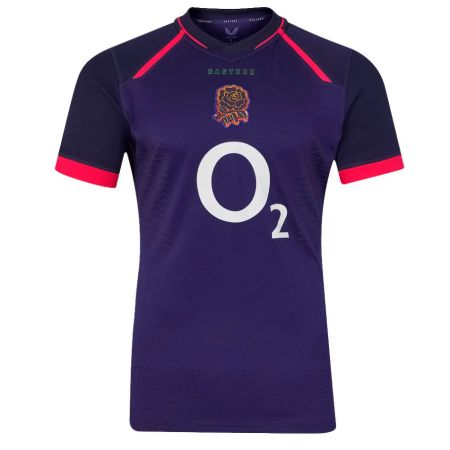 Maglia pro Inghilterra trasferta viola Castore rosa 3D in rilievo