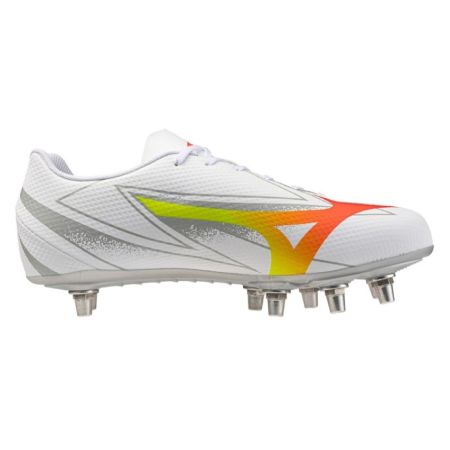 Tacchetti da rugby Mizuno Waitangi Pro bianco arancione vista profilo destro