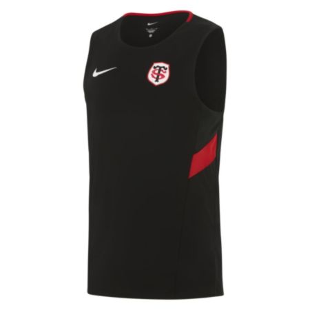 Canotta Stade Toulousain Nike nera stemma rosso ricamato fronte