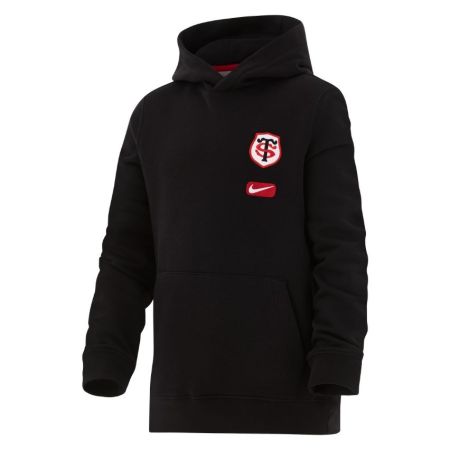 Felpa cappuccio Stade Toulousain bambino Nike nero stemma ricamato