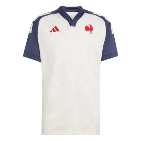 Maglia allenamento rugby Francia FFR cream white adidas