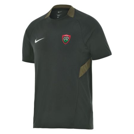 Maglia allenamento RC Toulon Nike verde colletto cachi vista frontale