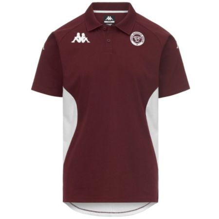 Polo rugby trasferta UBB Mindatti 2 Kappa bordeaux bianco
