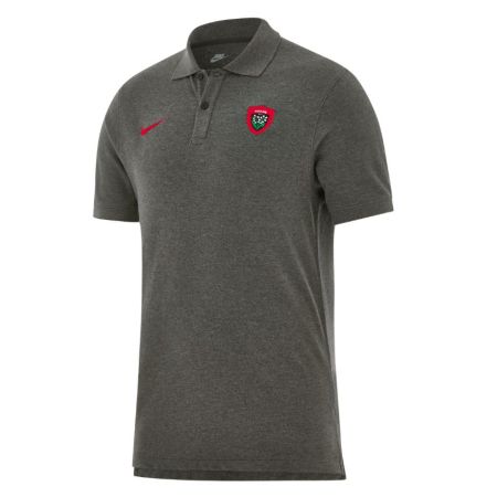 Polo RC Toulon Nike grigio melange cotone piquè uomo fronte