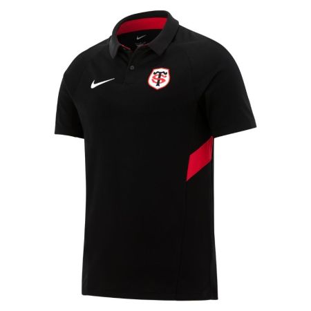 Polo allenamento Stade Toulousain Nike nero inserti rossi uomo