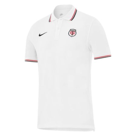 Polo bianco Stade Toulousain Nike 2026 2027 uomo vista frontale