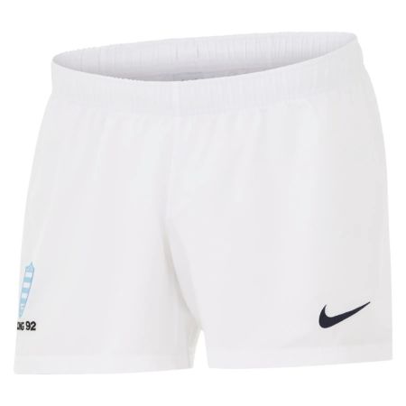 Short rugby Racing 92 trasferta Nike azzurro cielo dettaglio logo