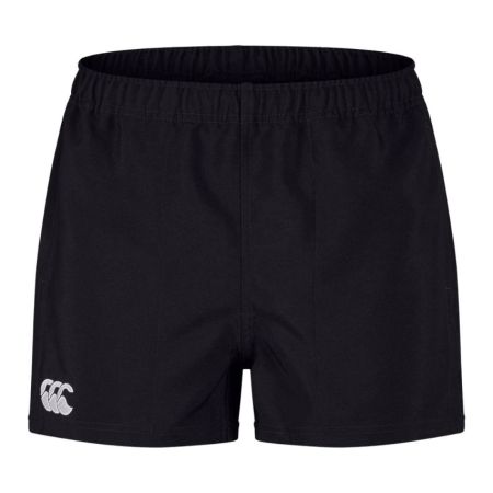 Pantaloncini rugby junior neri Canterbury Player Drill vista frontale