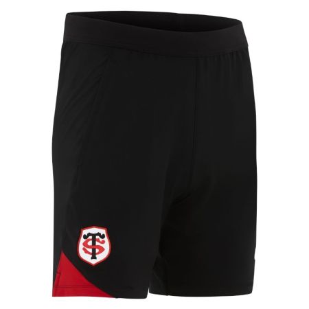 Pantaloncini Nike Stade Toulousain nero inserti rossi stemma ricamato