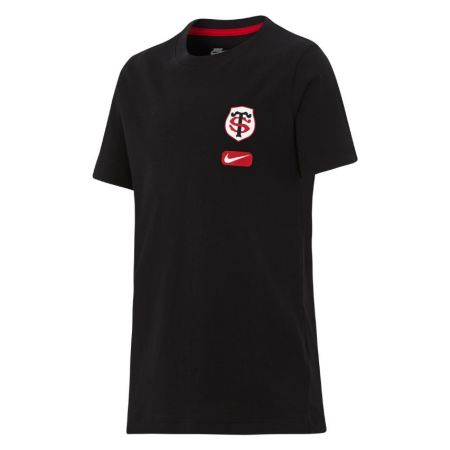 T-shirt bambino Nike Stade Toulousain nero stemma petto cotone