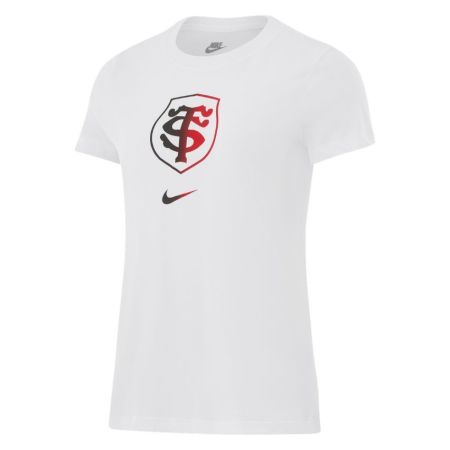 T-shirt bianca donna Stade Toulousain Nike stemma stampato petto