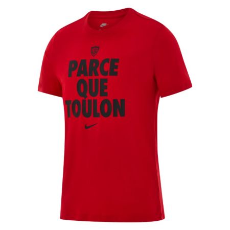 T-shirt rossa RC Toulon Nike slogan Perché Toulon davanti