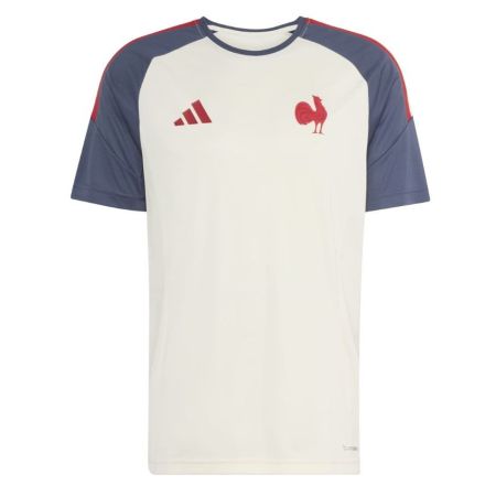 T-shirt Rugby Performance Francia FFR Crema Adidas Uomo