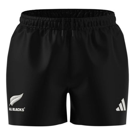 Pantaloncini rugby neri All Blacks bambino adidas vista frontale