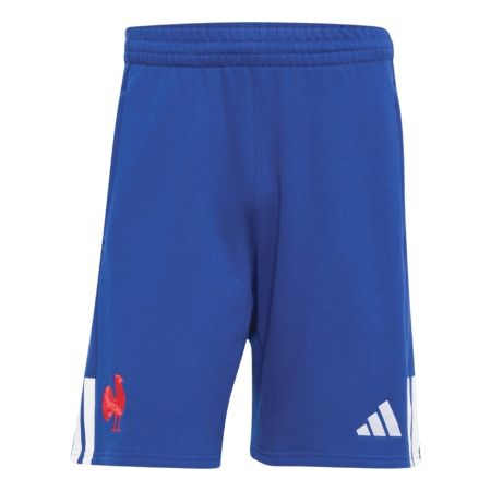 Pantaloncini viaggio rugby Francia FFR adidas cotone blu marino