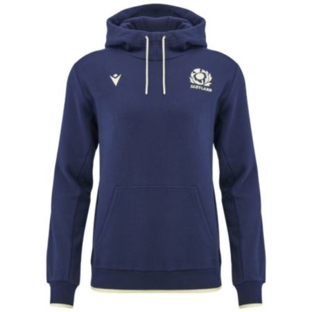 Felpa cappuccio rugby SRU Macron blu navy vista frontale