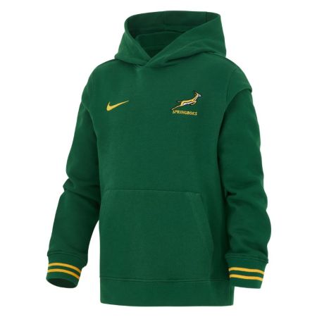 Felpa capuccio Springboks Nike verde oro bambino vista frontale
