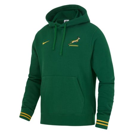 Felpa con cappuccio Nike Springboks verde vista frontale con logo ricamato