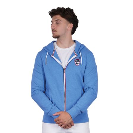 Felpa Rugby con cappuccio e zip French Rugby Club azzurro chiaro - Ruckfield