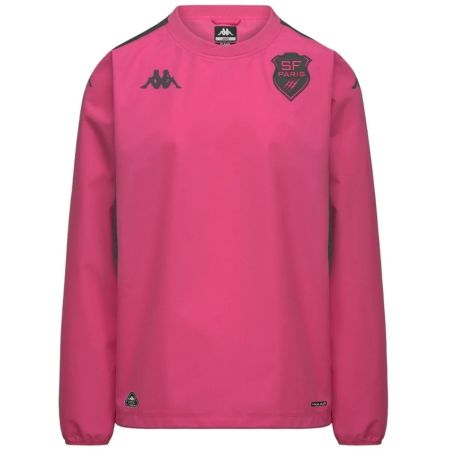 Felpa rugby Kappa Arain rosa fandango grigio scuro vista frontale