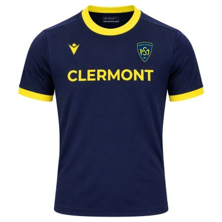 T-shirt rugby blu marino bambino cotone ASM Clermont vista frontale