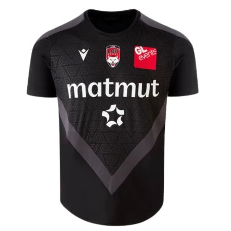 T-shirt allenamento rugby LOU Lyon nero Macron 2026-2027
