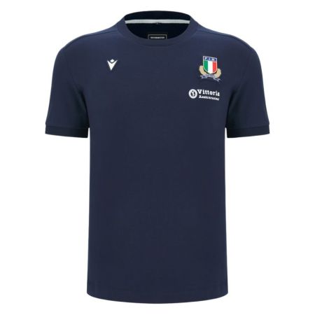 T-shirt Viaggio Rugby Italia Athleisure 2026/27 Macron Blu