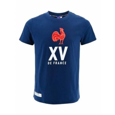T-shirt Ufficiale XV di Francia Rugby Navy FFR Gallo Rosso