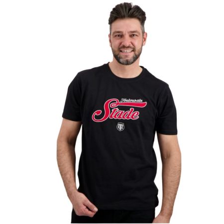 T-shirt rugby nera uomo Stade Toulousain stampa petto stemma