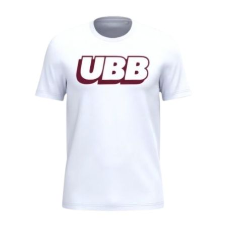Maglietta bianca da supporter Union Bordeaux-Bègles Kariban jersey di cotone vista frontale