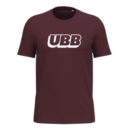 T-shirt supporter donna bordeaux logo UBB sul petto Kariban